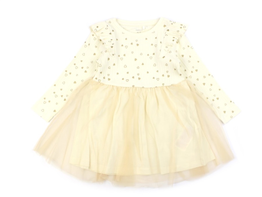 Kids Name It Dresses | Name It Buttercream Gold Glitter Dress