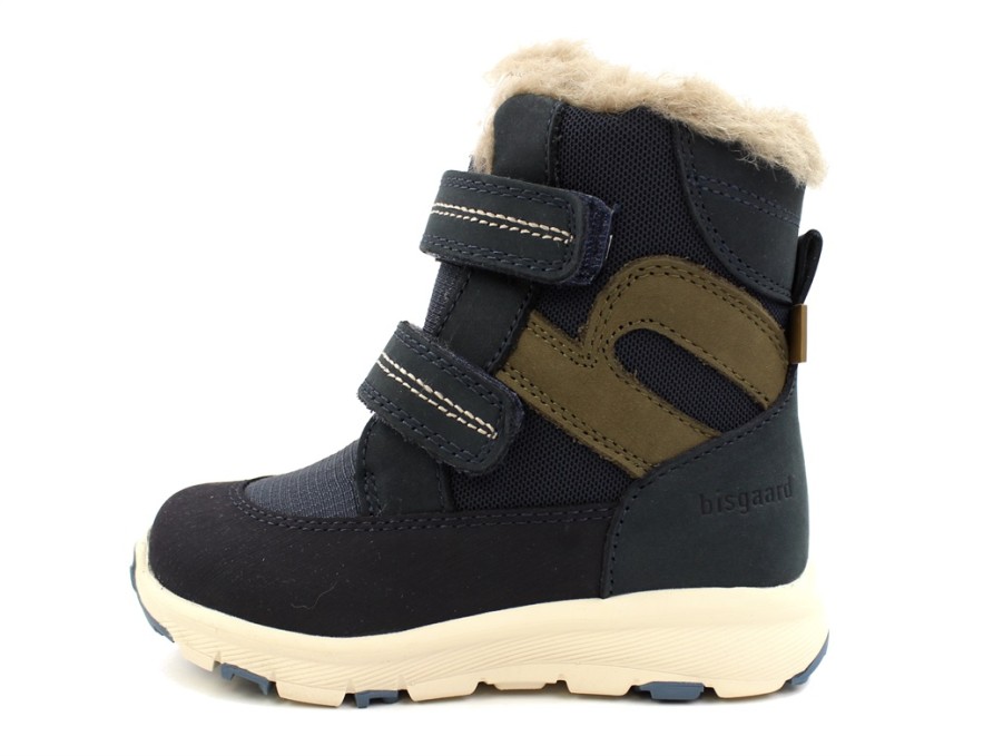 Kids Bisgaard Winter Boots | Bisgaard Navy Winter Boot Spencer With Velcro And Tex