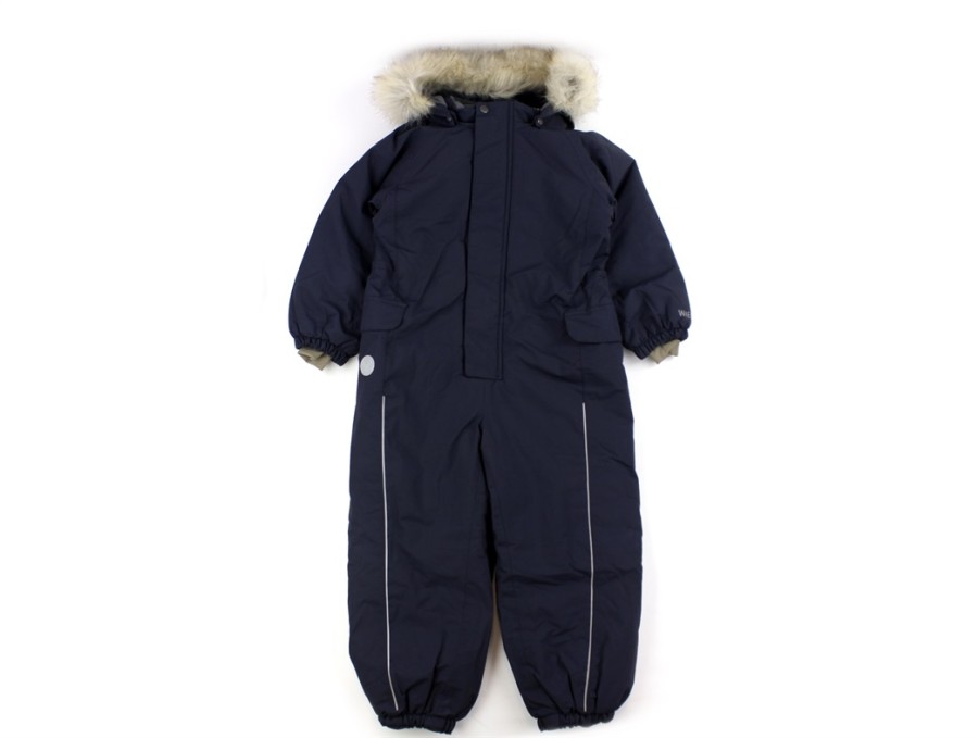 Kids Wheat Coveralls | Wheat Dark Blue Tech Jumpsuit Moe