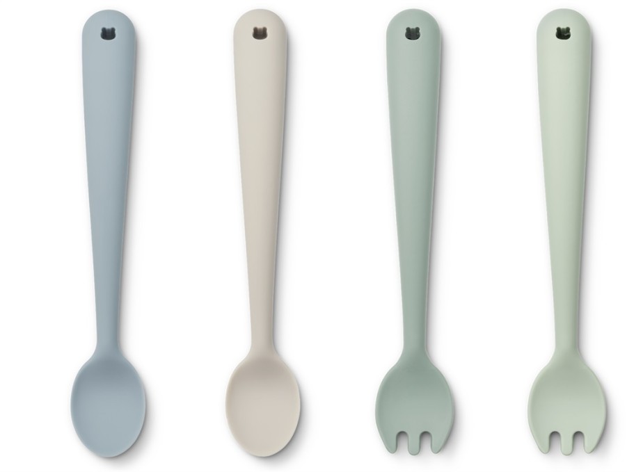 Accessories And Home Liewood | Liewood Dusty Mint Multi Mix Cutlery Set Shea Silicone (4-Pack)