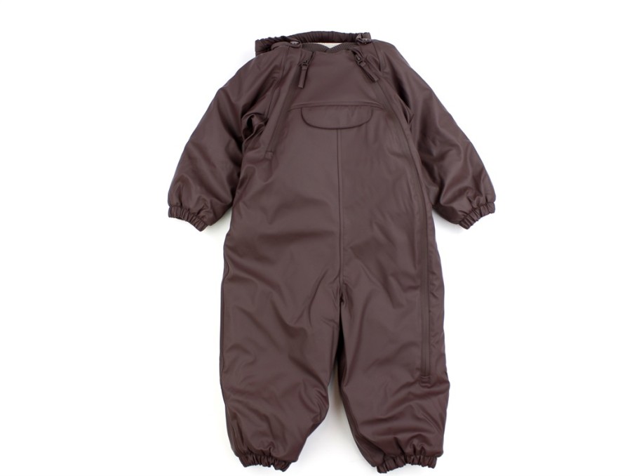 Baby Wheat Coveralls | Wheat Eggplant Rubber Snowsuit Eternal