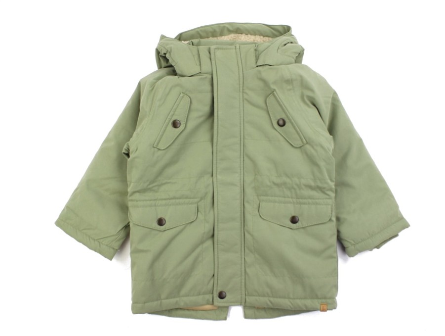 Baby Lil Atelier Winter Jackets | Lil Atelier Oil Green Winter Jacket