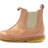 Baby Angulus Shoes And Sneakers | Angulus Peach/Beige Ancle Boot With Hole Pattern