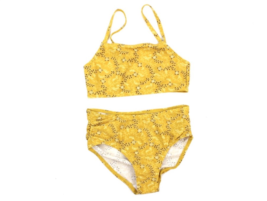 Tweens Petit by Sofie Schnoor Swimwear | Petit By Sofie Schnoor Bikini Yellow Flower Goldprint