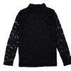 Tweens Name It Blouses And Knitwear | Name It Black Mock Neck Lace Top