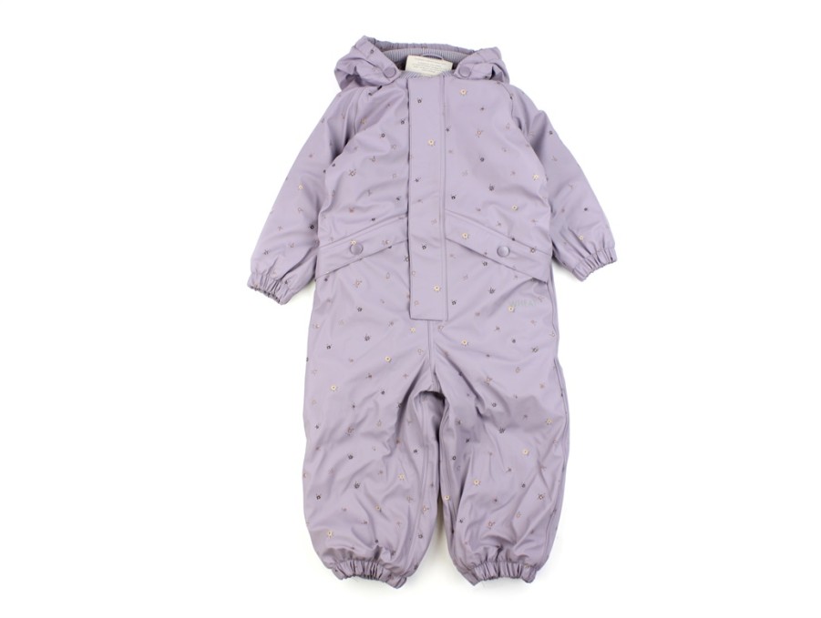 Baby Wheat Thermal Wear And Fleece | Wheat Lavender Flowers Thermal Rain Suit Aiko