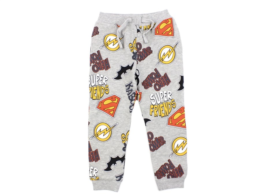 Kids Name It Pants And Leggings | Name It Grey Melange Dc Super Friends Sweatpants