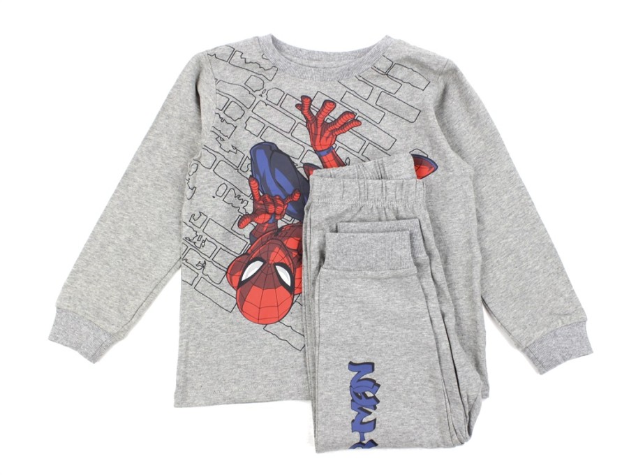 Kids Name It Underwear And Sleepwear | Name It Grey Melange Spiderman Pyjamas