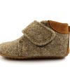 Baby Pom Pom Slippers | Pom Pom Brown Melange Wool