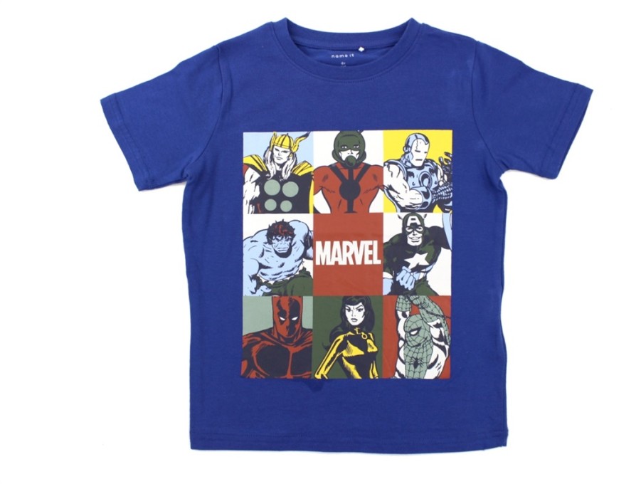 Tweens Name It T-Shirts | Name It T-Shirt Nouvean Navy Marvel