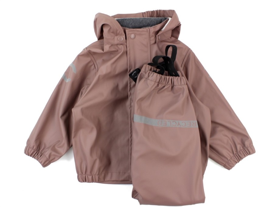 Baby Mikk line Rainwear | Mikk-Line Rainwear Pants And Jacket Twilight Mauve