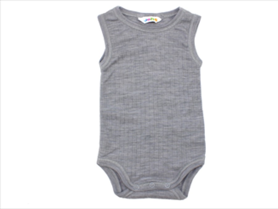 Baby Joha Bodysuits And Jumpsuits | Joha Light Grey Melange Body Merino Wool