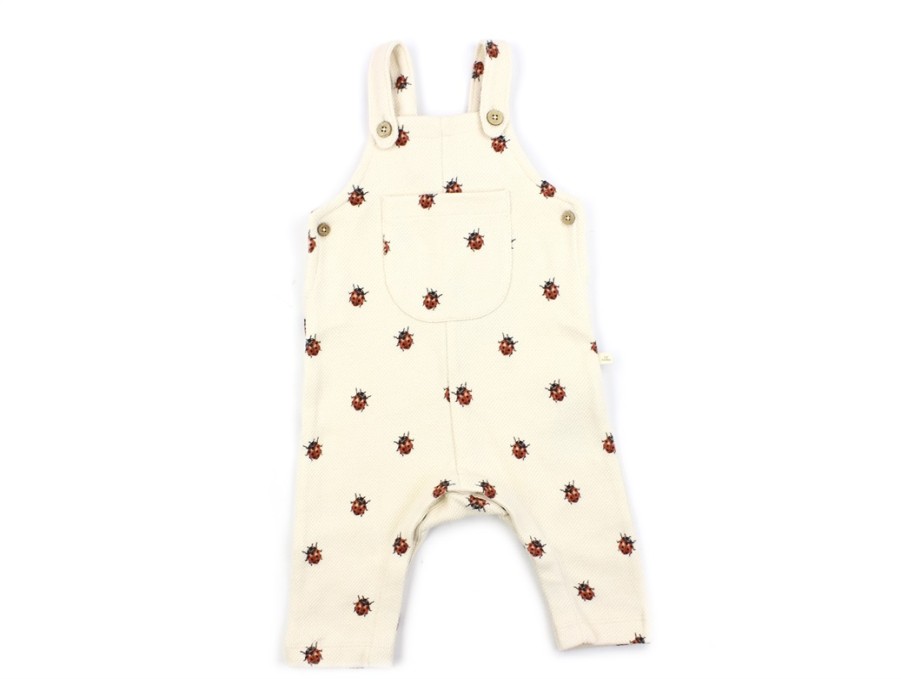 Baby Lil Atelier Bodysuits And Jumpsuits | Lil Atelier Whitecap Gray/Ladybugs Sweat Overall