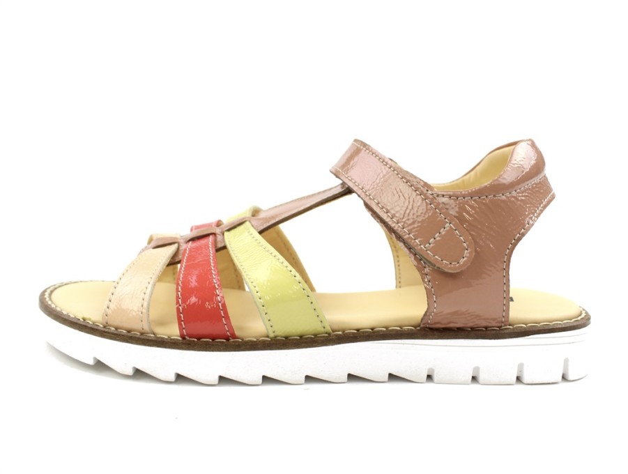 Kids Angulus Sandals | Angulus Peach/Coral/Yellow Sandal