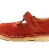 Kids Pom Pom Ballerinas | Pom Pom Ballerina/Mary Janes Tomato Suede With Velcro