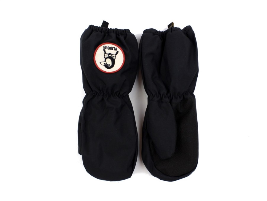 Baby Mini Rodini Gloves | Mini Rodini Black Mittens Alaska Thermo