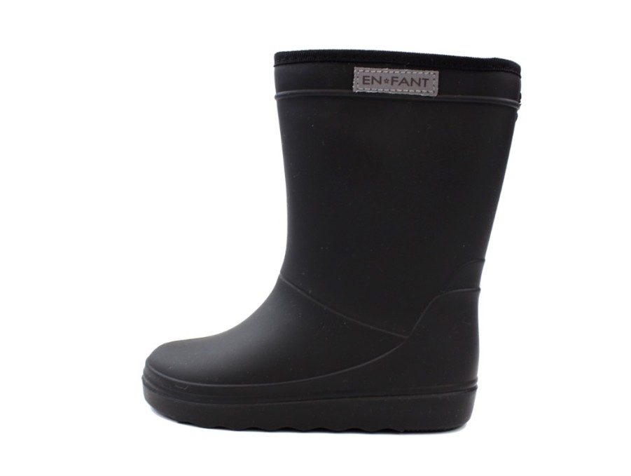 Baby En Fant Thermal Boots And Winter Rubber Boots | En Fant Black Thermos Boot