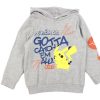 Tweens Name It Blouses And Knitwear | Name It Grey Melange Pokemon Hoodie Sweatshirt