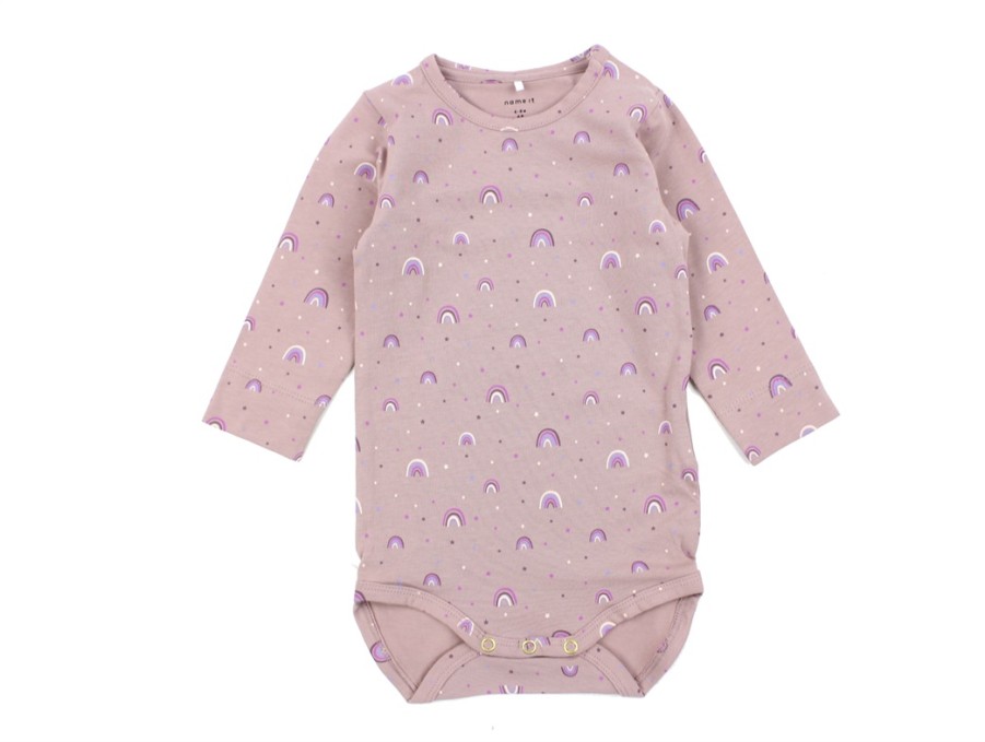 Baby Name It Bodysuits And Jumpsuits | Name It Deauville Mauve Printed Body