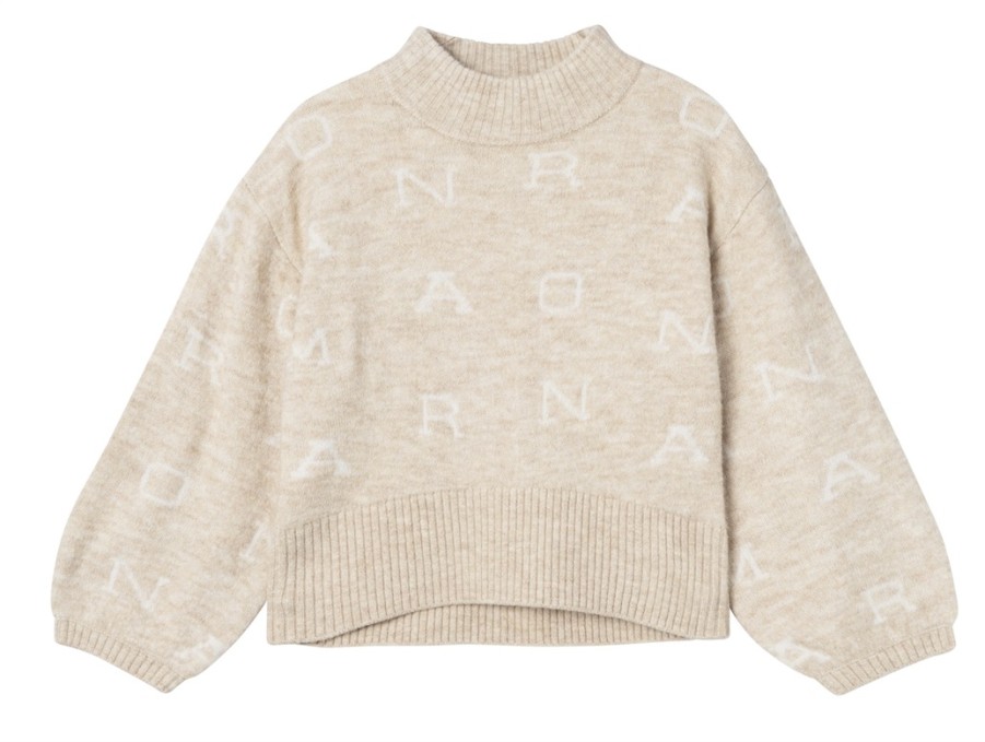 Tweens Name It Blouses And Knitwear | Name It Humus Melange Oversized Knit Sweater