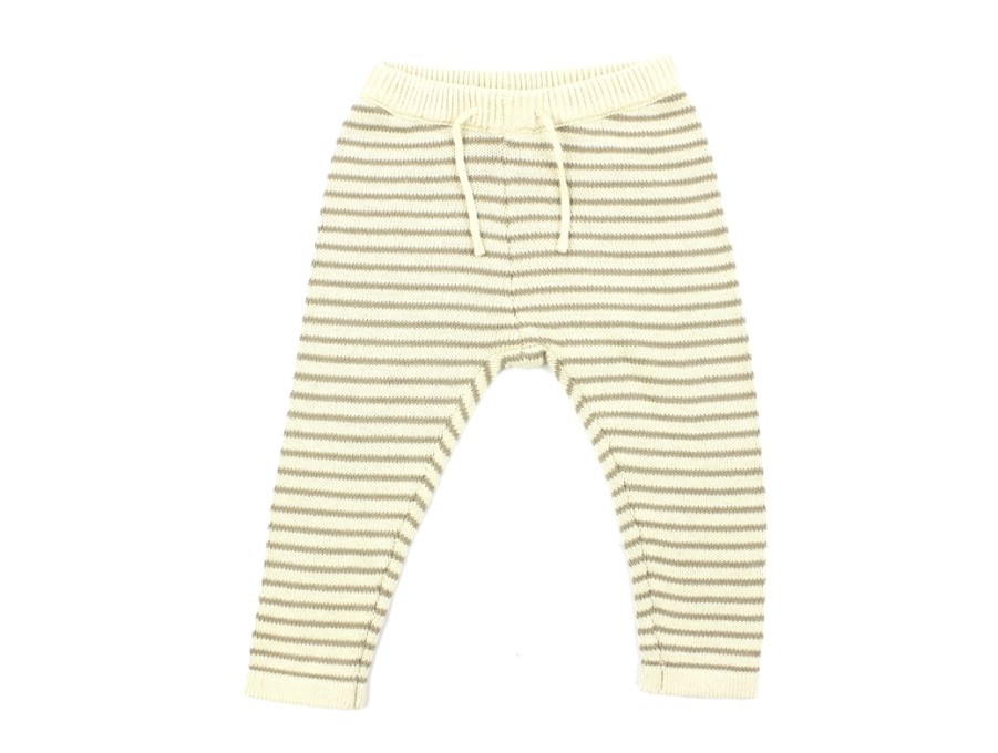 Baby Lil Atelier Pants And Leggings | Lil Atelier Wood Ash Striped Knit Pants