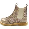 Kids Angulus Boots And Ankle Boots | Angulus Nougat Multi Glitter Ankle Boots With Perforated Pattern