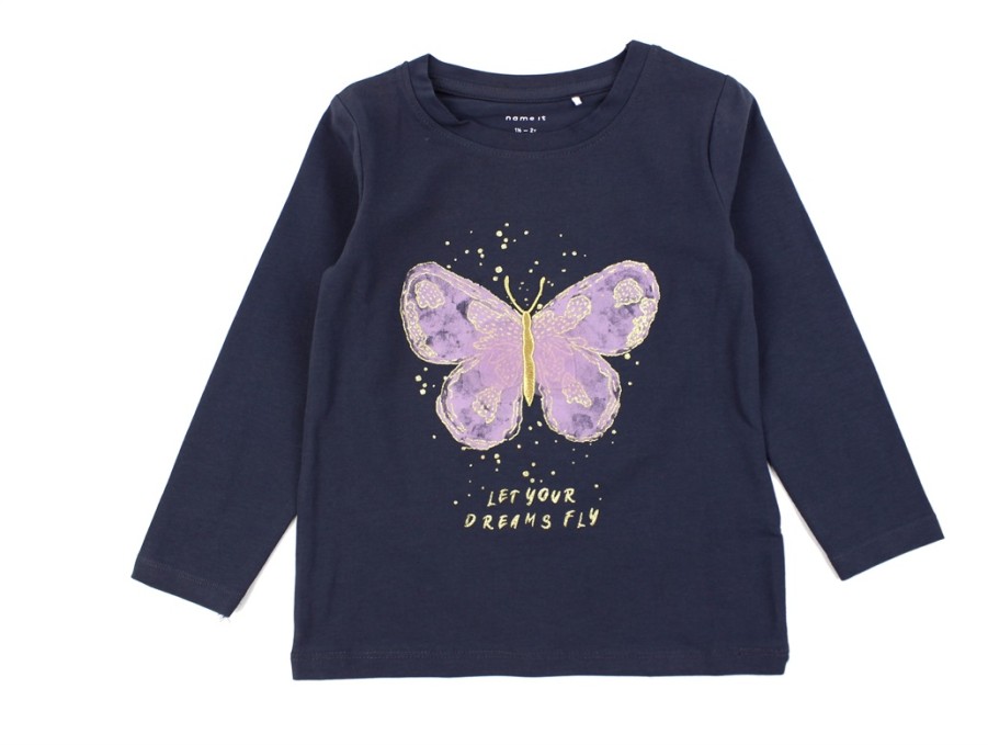 Baby Name It Short And Long-Sleeved T-Shirts | Name It India Ink Butterfly Top