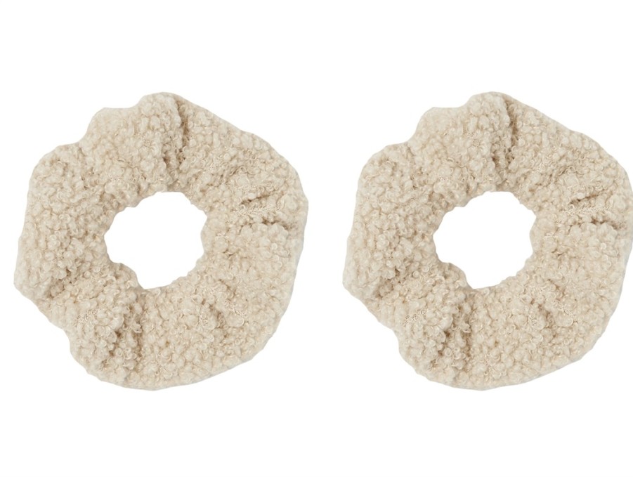 Accessories And Home Name It | Name It Oxford Tan Teddy Scrunchie Hair Elastic (2-Pack)