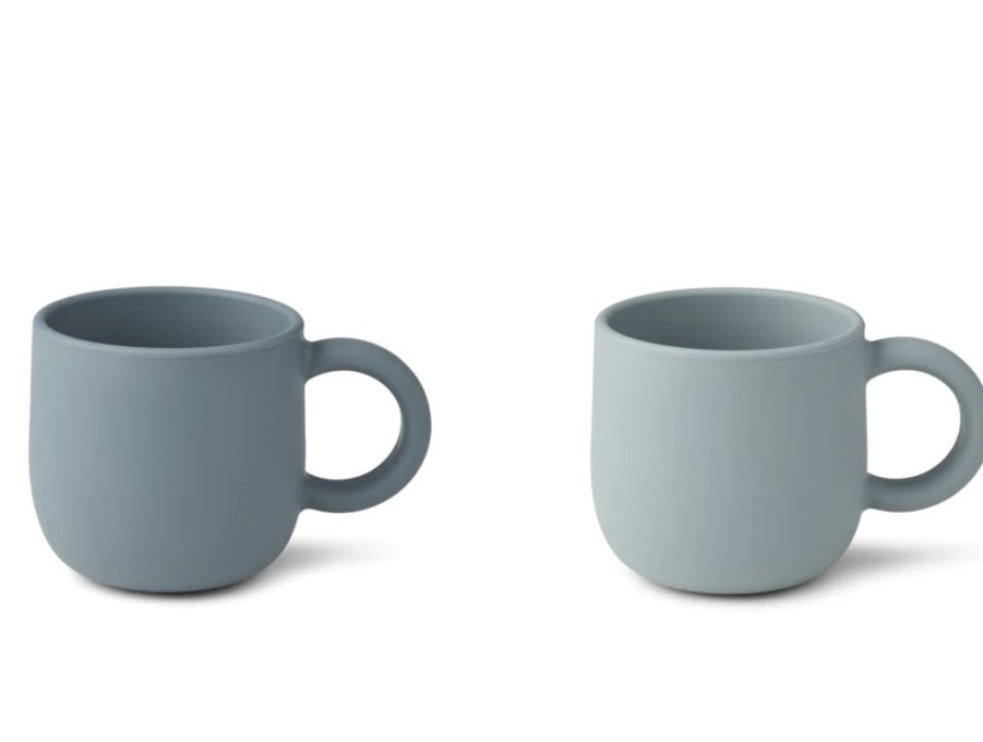 Accessories And Home Liewood | Liewood Blue Mix Cup With Handle Merce Silicone (2-Pack)