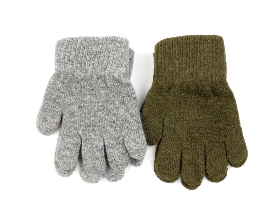 Kids Celavi Gloves | Celavi Military Olive Wool/Nylon Fingerless Gloves (2-Pack)