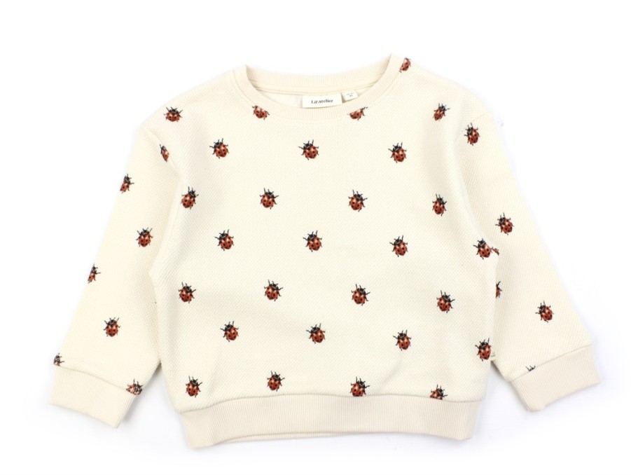 Baby Lil Atelier Blouses And Knitwear | Lil Atelier Whitecap Gray/Ladybugs Sweatshirt