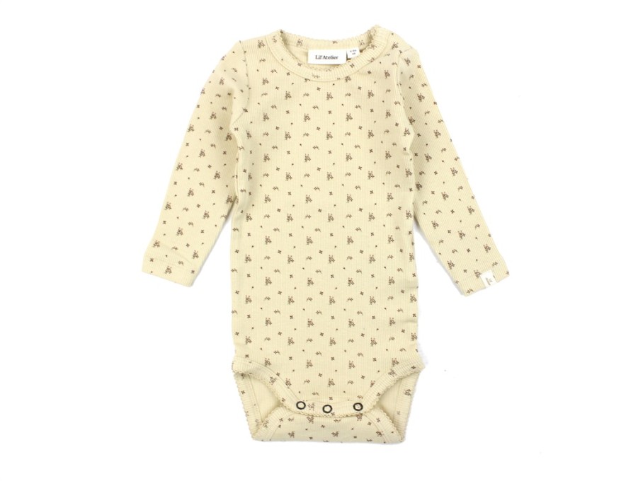 Baby Lil Atelier Bodysuits And Jumpsuits | Lil Atelier Wood Ash Body