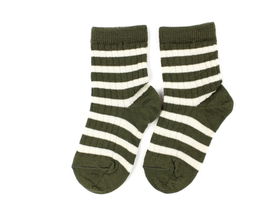 Baby MP Socks | Mp Ivy Green Socks Wool Stripes (2-Pack)