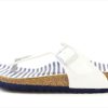 Tweens Birkenstock Sandals | Birkenstock Gizeh Sandal Nautical Stripes White With Buckle