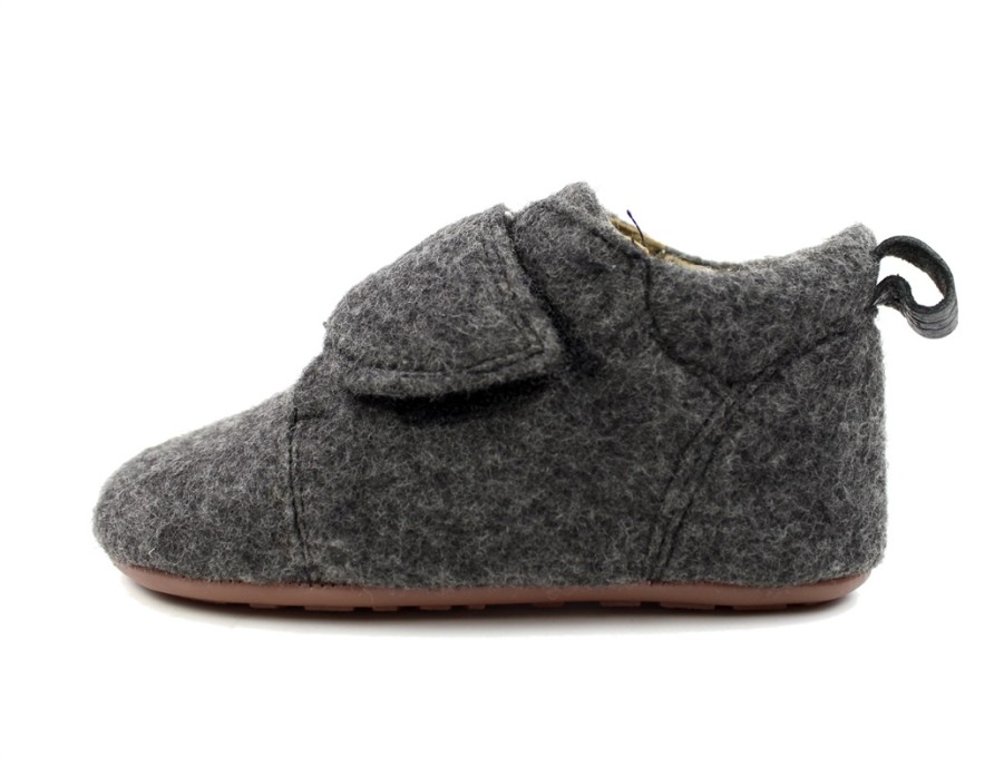 Baby Bundgaard Slippers | Bundgaard Dark Grey Home Shoes Tannu Wool