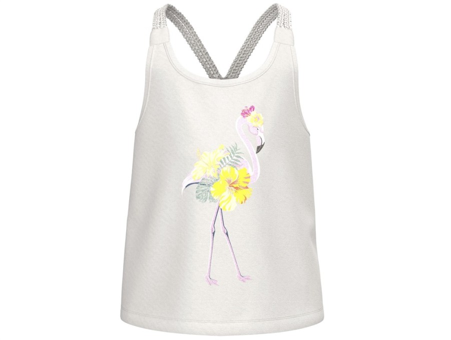 Tweens Name It Tops | Name It Bright White Top Glitter