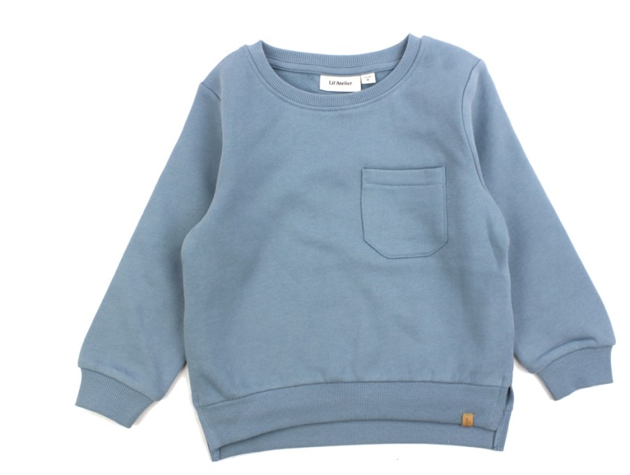 Baby Lil Atelier Blouses And Knitwear | Lil Atelier Smoke Blue Sweatshirt