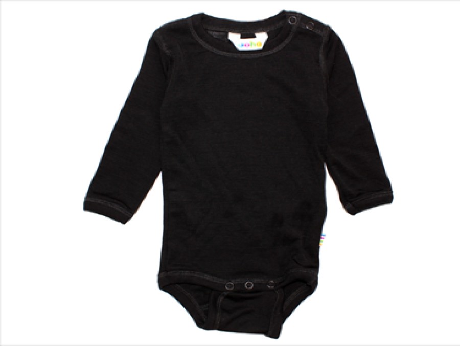 Baby Joha Bodysuits And Jumpsuits | Joha Black Body Merino Wool/Silk