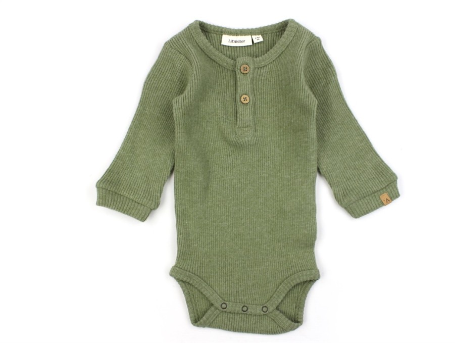 Baby Lil Atelier Bodysuits And Jumpsuits | Lil Atelier Loden Green Body