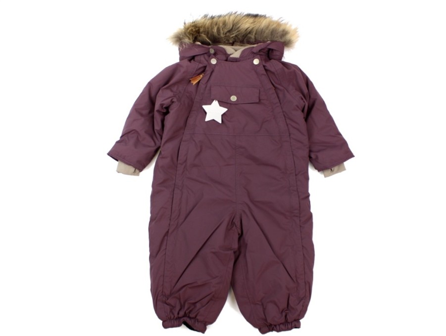 Kids Mini A Ture Coveralls | Mini A Ture Snowsuit Wisti Fur Huckleberry Plum