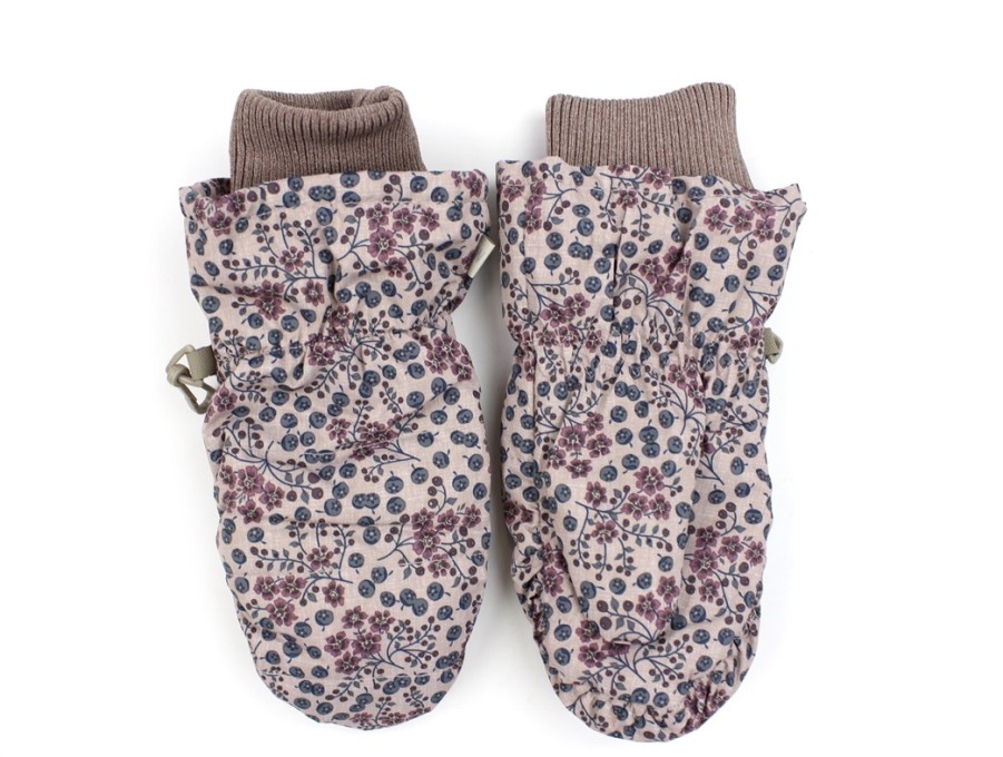 Baby Wheat Gloves | Wheat Pale Lilac Berries Puffer Mittens