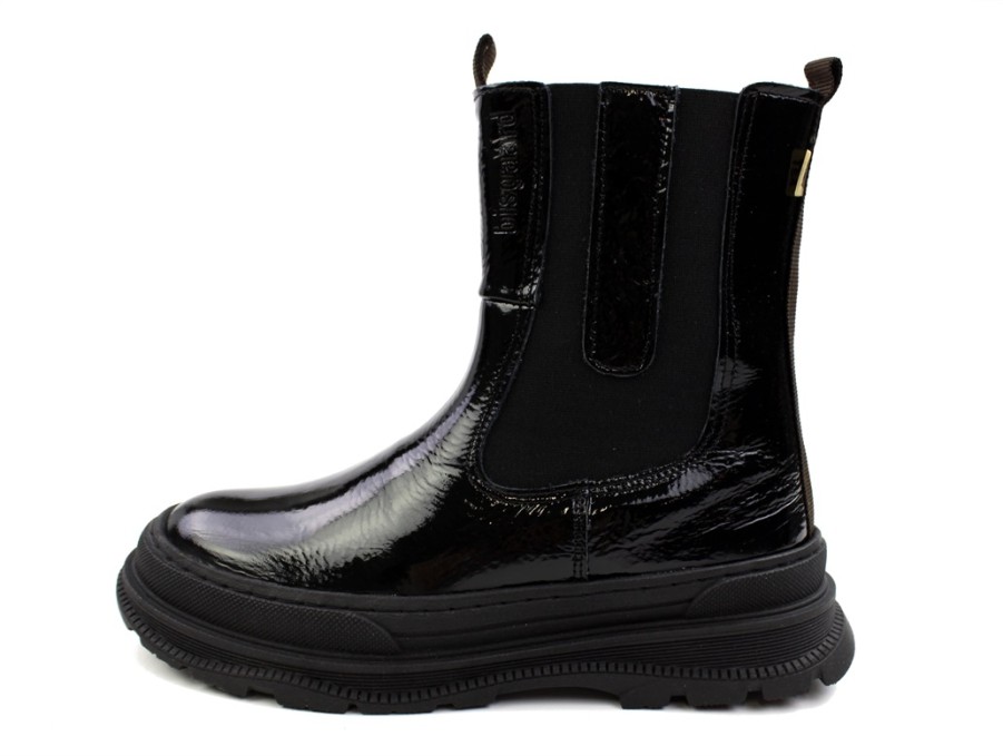 Kids Bisgaard Boots And Ankle Boots | Bisgaard Black Patent Winter Boot Mila With Tex