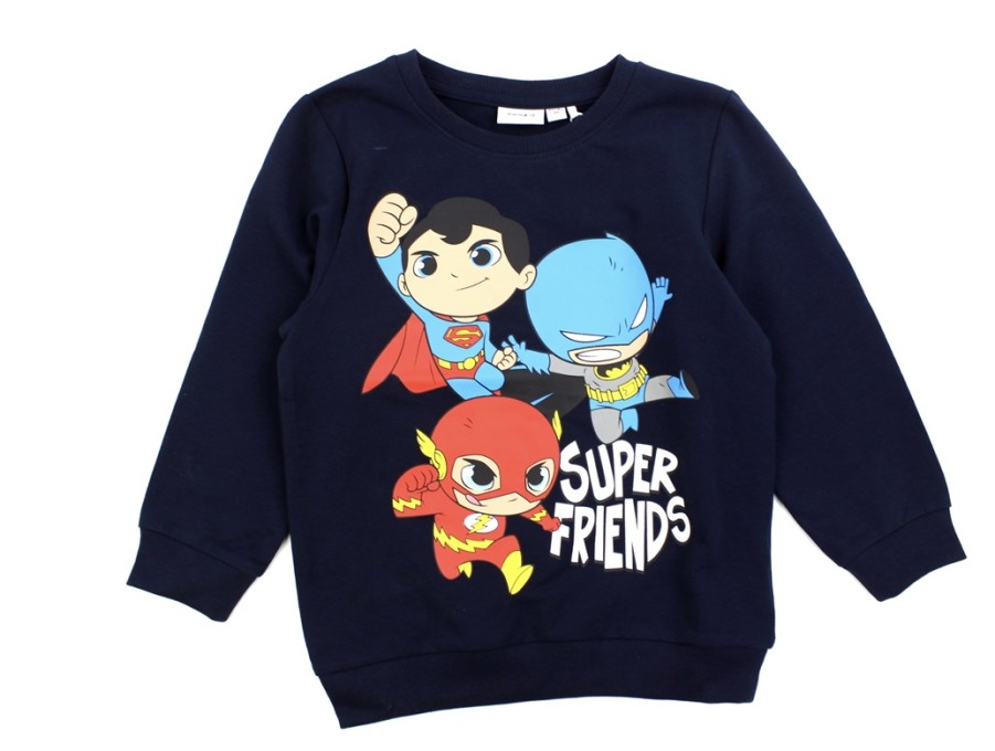 Tweens Name It Blouses And Knitwear | Name It Dark Sapphire Sweatshirt Dc Super Friends