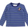 Tweens Wood Wood T-Shirts | Wood Wood Navy Stripes Top Kim Huskmitnavn