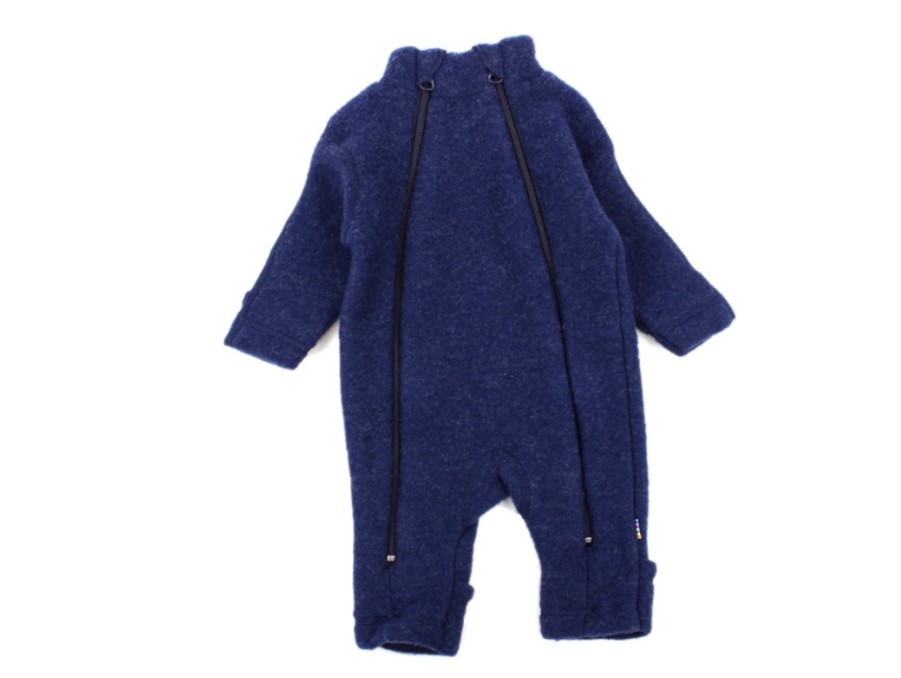 Baby Joha Bodysuits And Jumpsuits | Joha Dark Blue Melange Jumpsuit Merino Wool