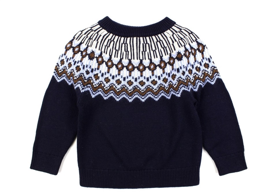 Tweens FUB Wool | Fub Dark Navy Fair Isle Merino Wool Sweater