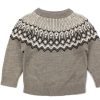 Baby FUB Blouses And Knitwear | Fub Beige Melange Fair Isle Merino Wool Sweater