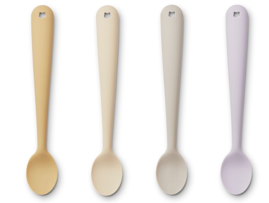 Accessories And Home Liewood | Liewood Jojoba Multi Mix Baby Spoon Siv Silicone (4-Pack)