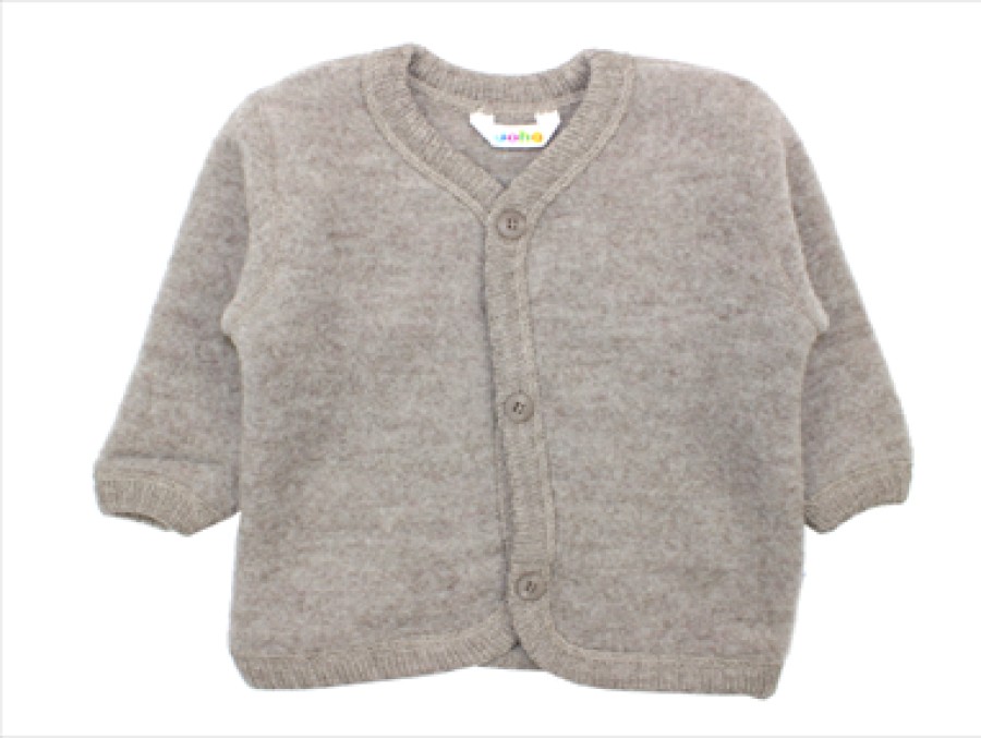 Baby Joha Cardigans | Joha Sesame Melange Wool Cardigan