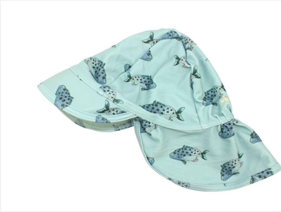 Accessories And Home Soft Gallery | Soft Gallery Bathing Hat Alex Jadeite Spot Fish